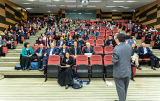 Man standing in front of people