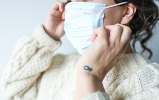 Woman wearing face mask