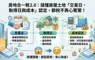 房地合一稅 2.0：搞懂房屋土地「交易日、取得日與成本」認定，節稅不再心驚驚！